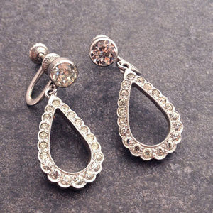 Vintage Open Dangle Rhinestone Earrings